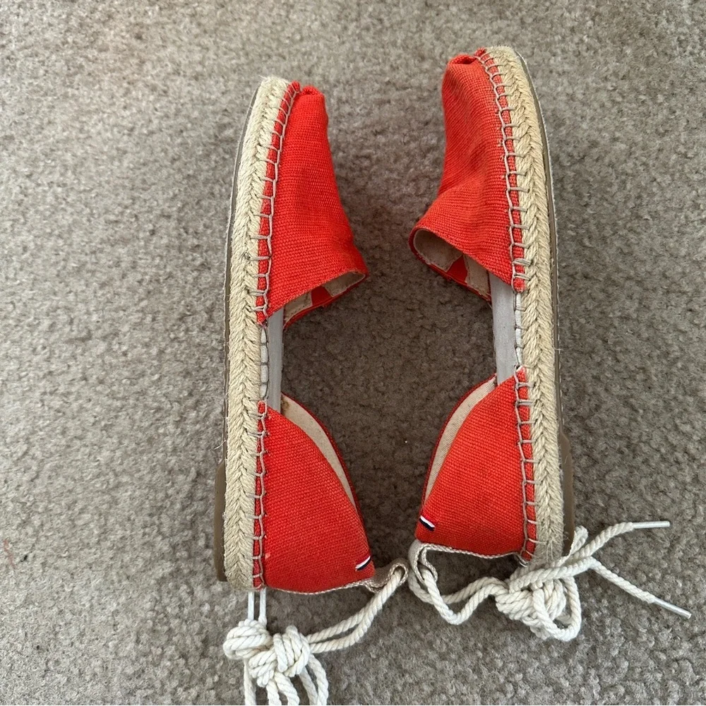 Clare V. x Toms Katalina Red Twill Espadrille 6.5 Beachy Resort‎ Coastal Casual
